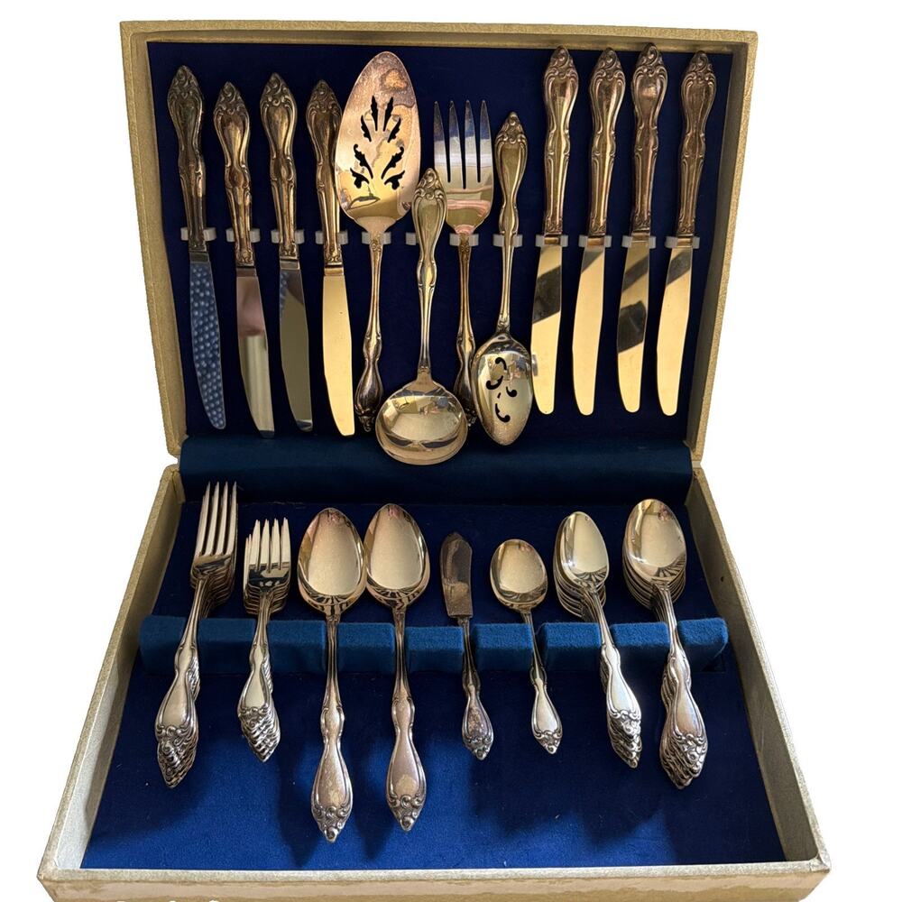 Wm A Rogers Oneida Ltd Old South II Silverplate Flatware Estate Vintage 1949